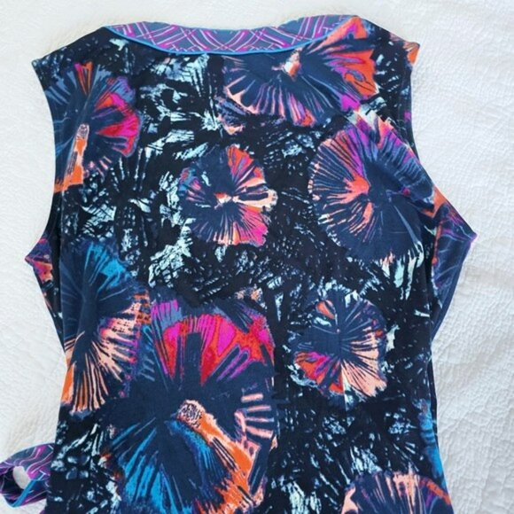 BCBGMaxAzria Women's Mini Wrap Dress Size Small Navy Blue Purple Career Evening - Picture 11 of 13